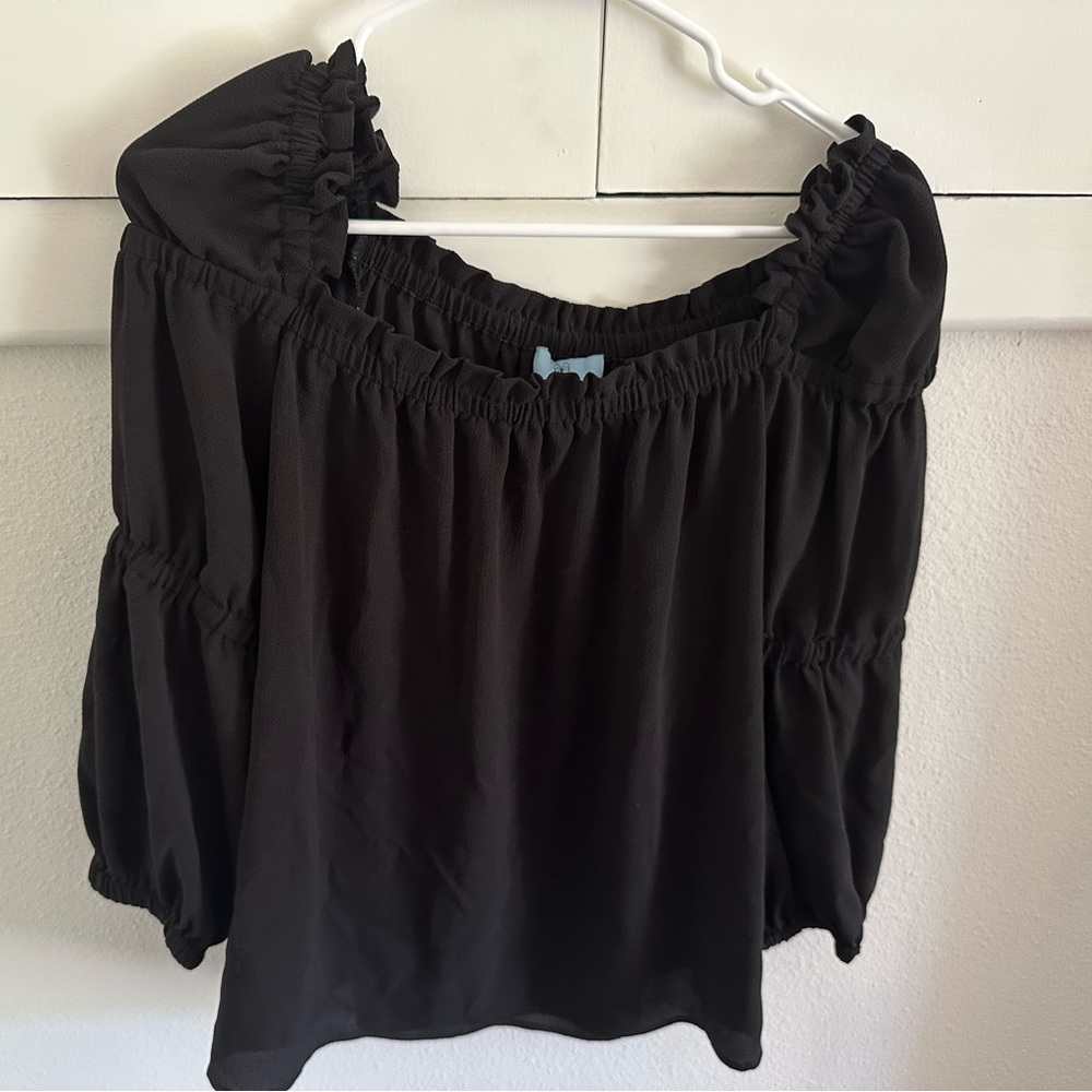 Black Cece peasant blouse